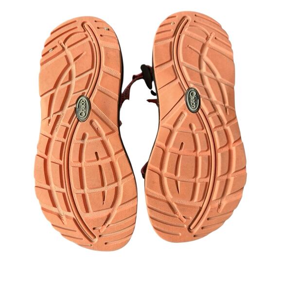 Chaco ZX Womens Pink Brown Striped Double Strap Outdoor Hiking Camping Sandals 7 - Picture 8 of 9
